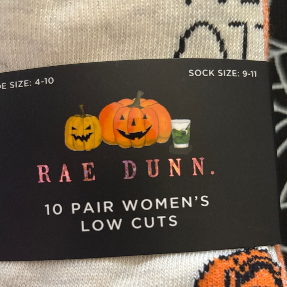 Rae Dunn Halloween 10 pair Low Cut Socks - (shoe size 4-10) - Picture 2 of 5